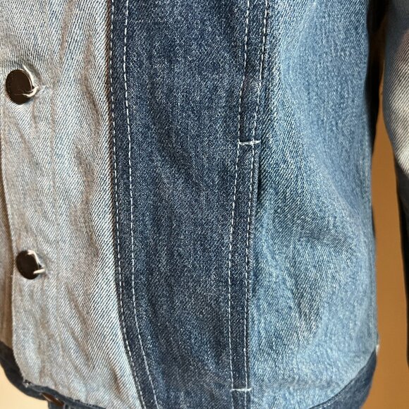 Triarchy/Atelier Denim Colorblock Two Tone Denim Jean Jacket Size M/L - Picture 5 of 11